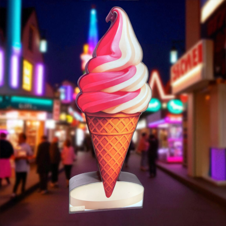 3D Double-Sided LED Light Sign – Ice Cream