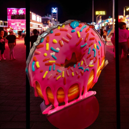 3D Double-Sided LED Light Sign – Pink Donut