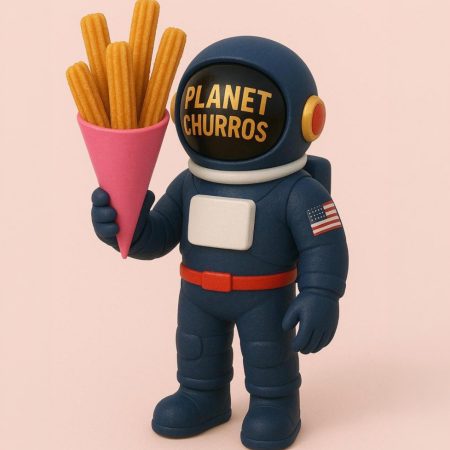 Custom 3D Mascot Statue – Astronaut Churro Character