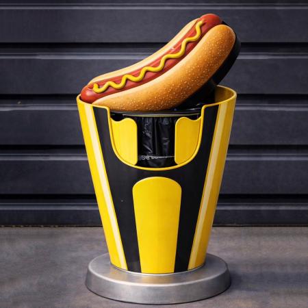 Hot Dog Bucket Trash Bin