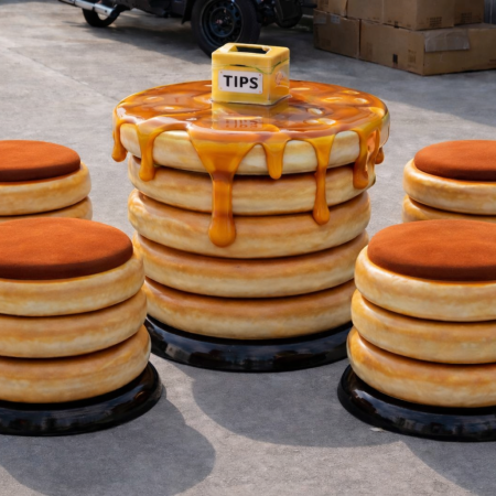 Pancake Stack Dessert Table Set with Butter Tip Jar