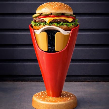 Burger Cone Trash Bin