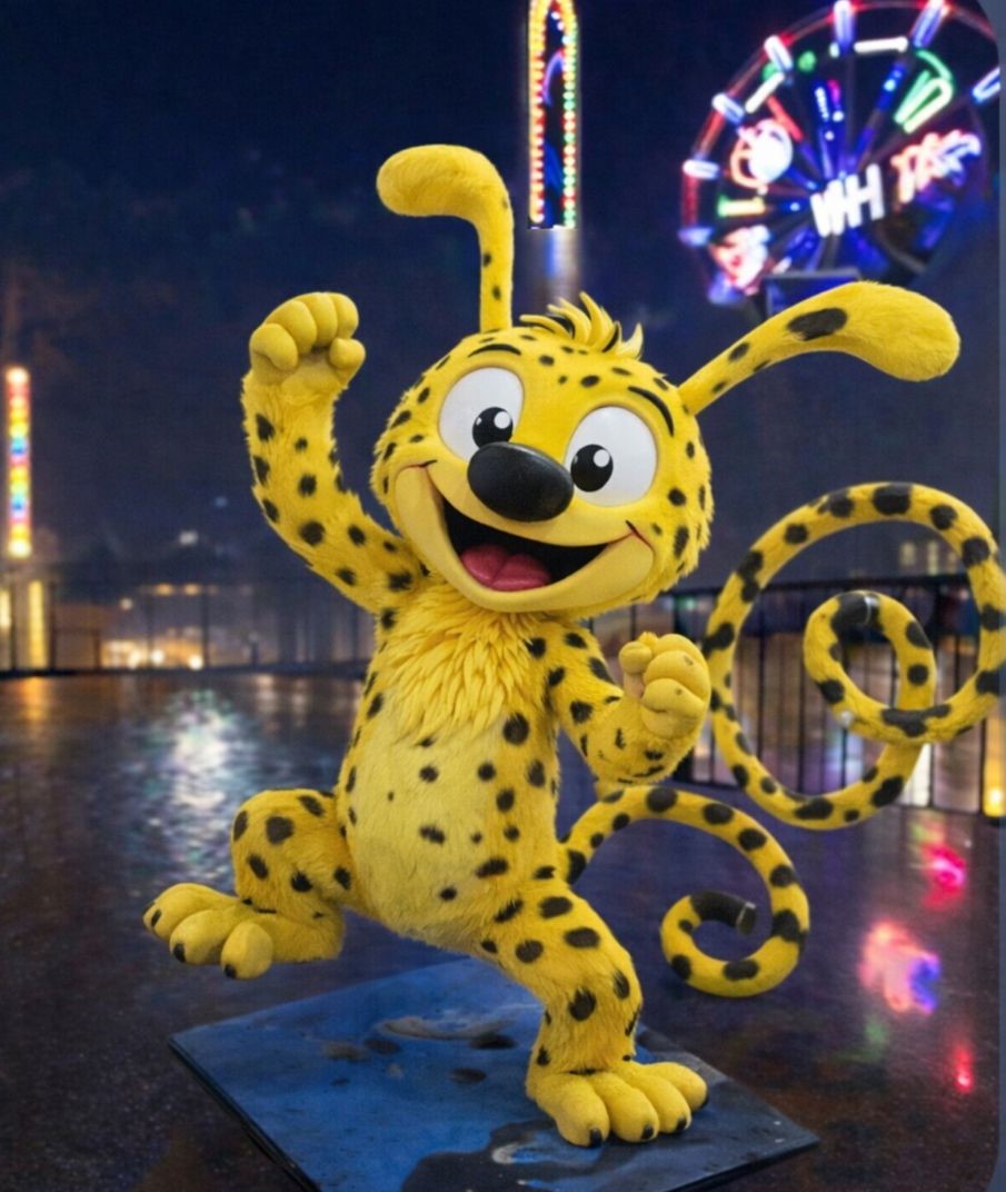 Cartoon Leopard Mascot 3D Figurine