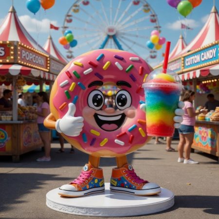 Cartoon Donut Mascot 3D Figurine