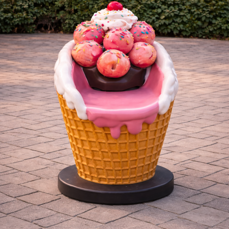 Ice Cream Scoop Dessert Chair with Toppings