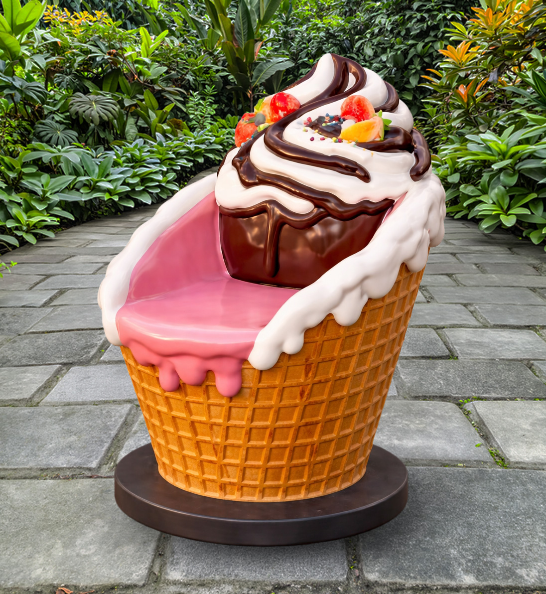 Ice Cream Dessert Chair with Cupcake Topping