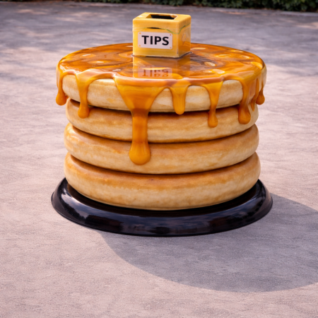 Pancake Stack Dessert Table with Butter Tip Jar