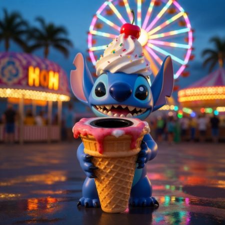 Cartoon Animal Ice Cream Rubbish Bin